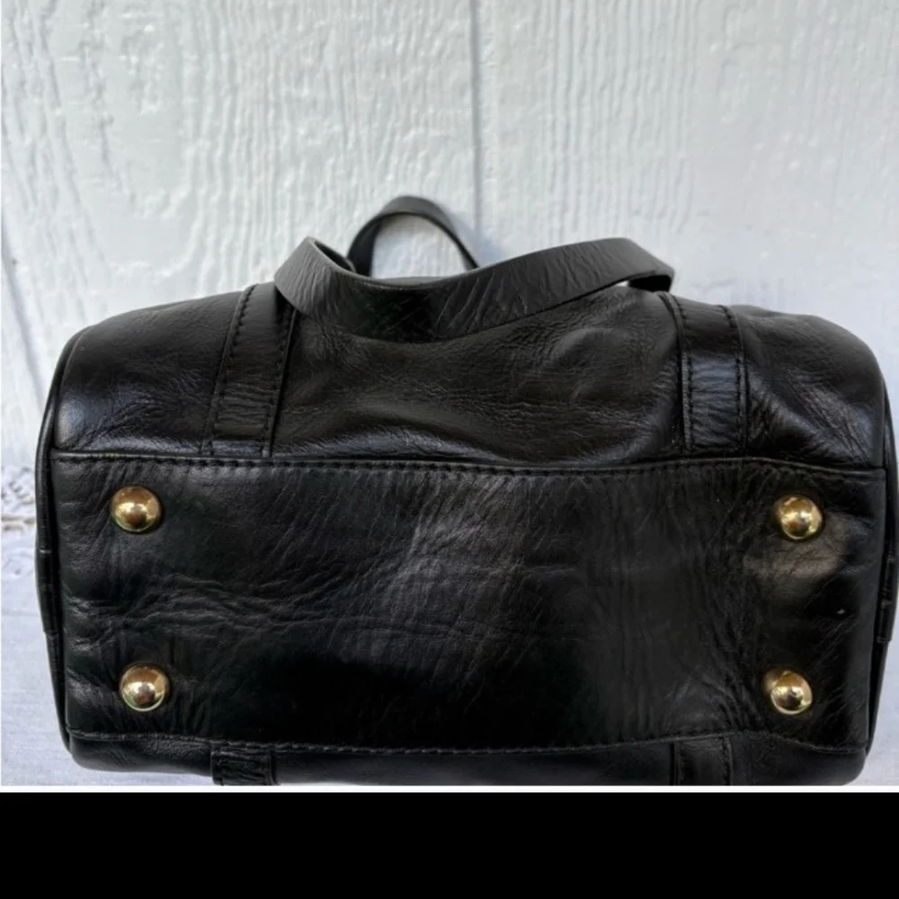 Salvatore Sorrentino Women's Handbag Black Leather Satchel Made in Italy Medium